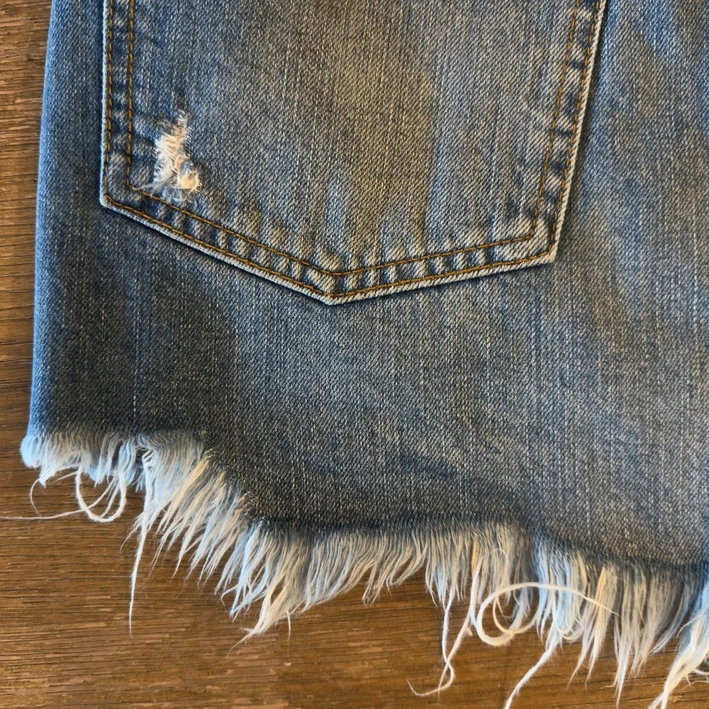 Free People Wild Rose Embroidered Studded Denim Jean Mini Skirt-Size 27-*Read*‎